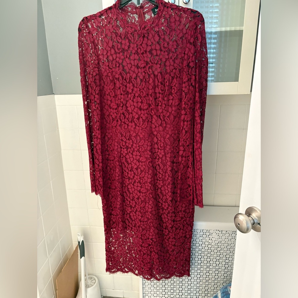 Bardot Red Long Sleeve Sheath Dress